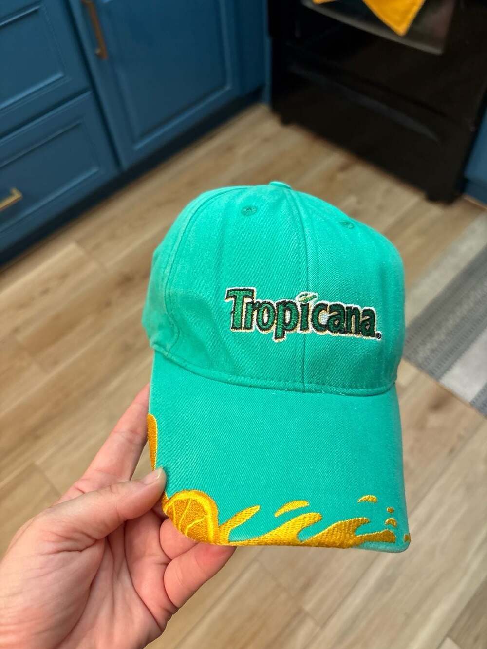 Vintage Tropicana Orange Juice Embroidered Logo Baseball Cap Hat